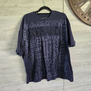 Marithe Francois Girbaud Blue Shirt Mens SZ 2X Short Sleeve Raised Logo